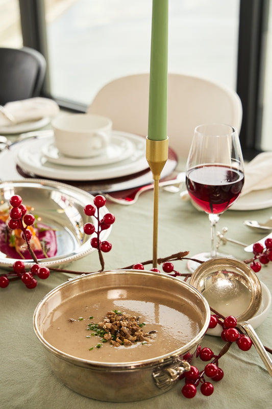 Crème de châtaigne aux champignons sauvages