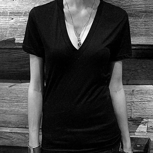 T-SHIRT COL V (FEMME)